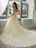 Sophia Tolli Wedding Dress satin lace mermaid trumpet ball gown
