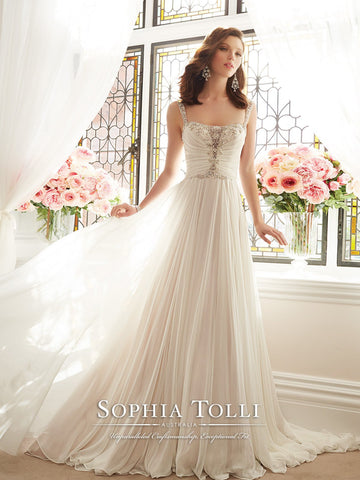 Sophia Tolli Wedding Dress satin lace mermaid trumpet gown