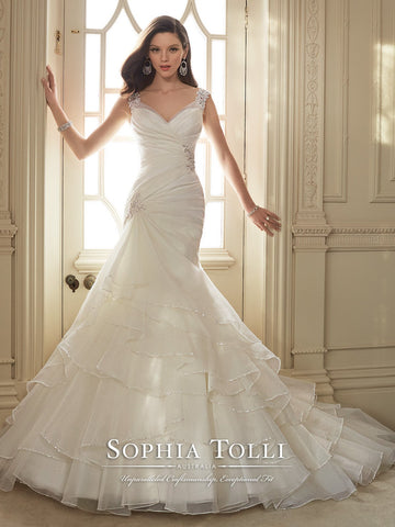 Sophia Tolli Wedding Dress organza lace mermaid trumpet ball gown