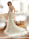 Sophia Tolli misty tulle soft trumpet with lightly hand-beaded lace wedding gown