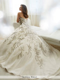 Sophia Tolli strapless organza with plunging sweetheart neckline wedding ball gown