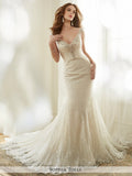 Sophia Tolli allover lace and sequin mermaid with hand-beaded illusion and  V-neckline  wedding gown
