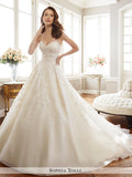 Sophia Tolli strapless fantasy organza with sweetheart neckline wedding ball gown