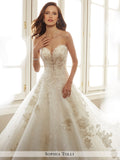 Sophia Tolli Strapless Allover Sequin Lace And Misty Tulle Over Sequin Wedding Ball Gown