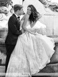 Sophia Tolli Strapless Light Tulle With Lace Appliqués and Scattered Allover Sequin Wedding Ball Gown