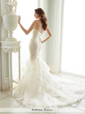 Sophia Tolli Strapless Organza Trumpet With Sweetheart Neckline Wedding Dress