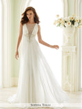 Sophia Tolli Sleeveless Chiffon Slim A-Line Wedding Gown
