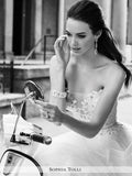 Sophia Tolli Strapless Shimmer Tulle Ball Gown Wedding Dress