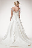 Wedding dress BATEAU NECK, CAP SLEEVE, A-LINE