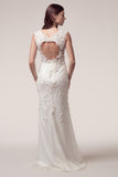 Wedding dress SLEEVELESS, BATEAU NECK, BACKLESS, SHEATH