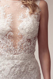 Wedding dress lace A-line ball gown SLEEVELESS, BATEAU NECK, SHEATH