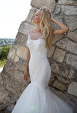 Lace tulle mermaid wedding dress