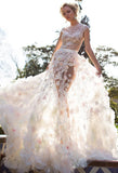 Lace  ivory princess ball gown lace A-Line wedding dress