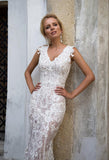 Lace  ivory princess ball gow lace A-Line wedding dress