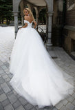 Lace tulle princess ball gown lace A-Line wedding dress