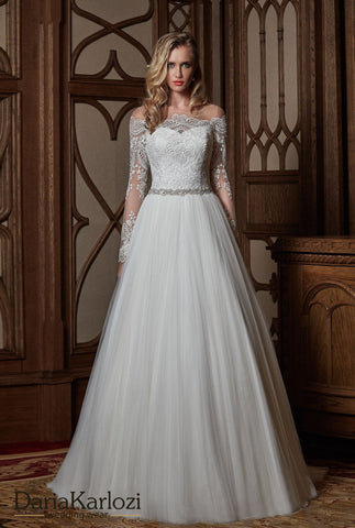 Ivory lace wedding dress ball gown A-Line
