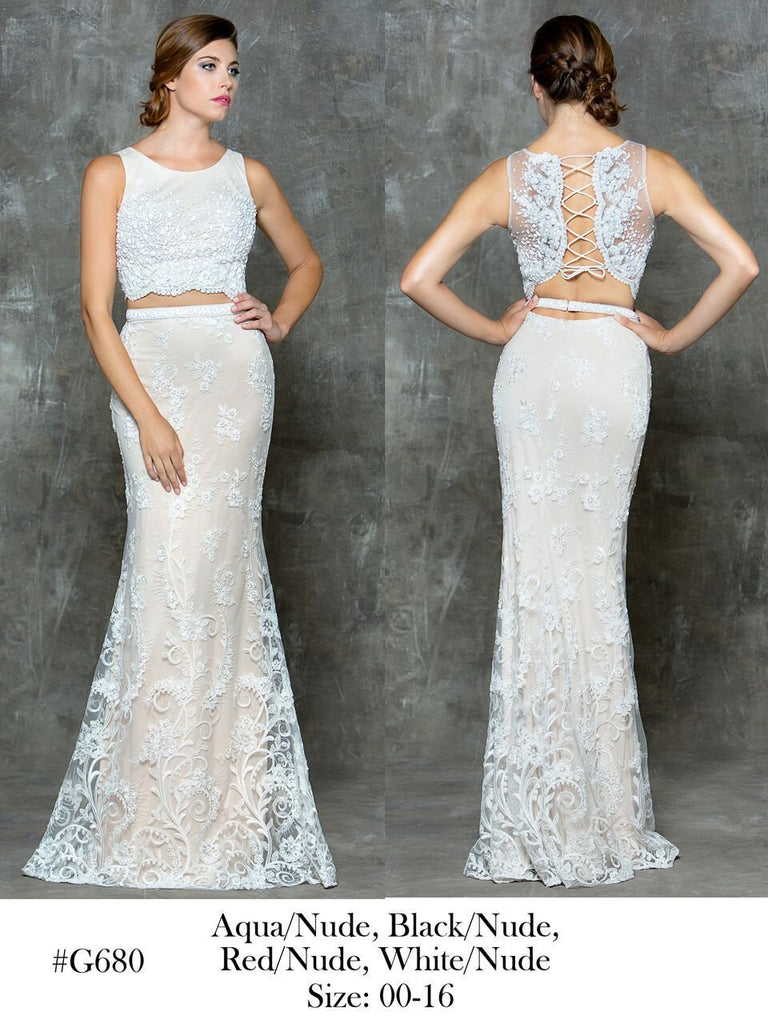Designer prom dress lace, chiffon, satin, beading long.
