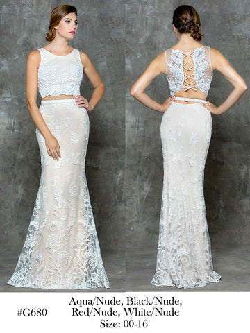 Designer prom dress lace, chiffon, satin, beading long.