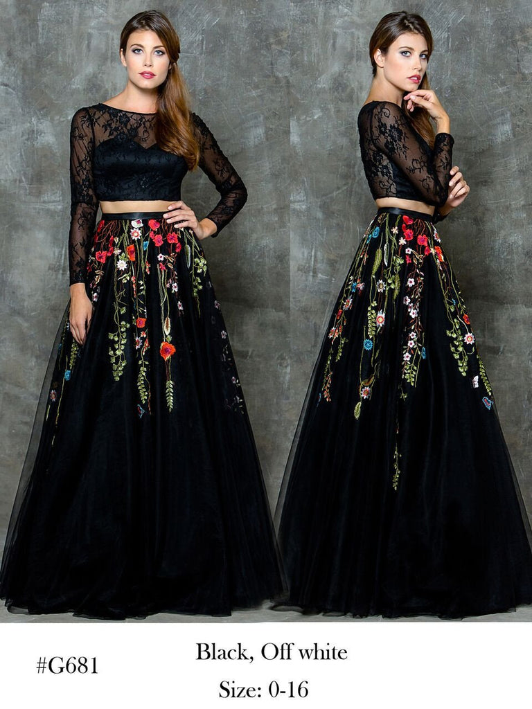 Designer prom dress lace, chiffon, satin, beading long.