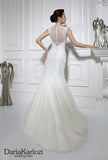 Lace wedding dress trumpet mermaid short sleeve