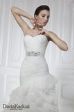Ivory lace wedding dress trumpet mermaid strapless