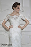 Lace wedding dress trumpet mermaid short sleeve