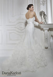 Ivory lace tulle wedding dress trumpet mermaid short sleeve