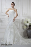 Lace tulle wedding dress trumpet mermaid strapless
