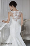 Ivory lace tulle rhinestones wedding dress ball trumpet mermaid