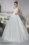 Lace tulle wedding dress trumpet mermaid short sleeve
