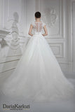 Ivory lace tulle rhinestones wedding dress ball A-line