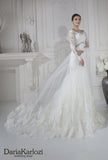Ivory lace tulle rhinestones wedding dress ball A-line