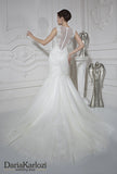 Ivory lace satin rhinestones wedding dress ball mermaid trumpet
