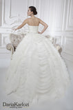 Ivory lace rhinestones wedding dress ball A-line