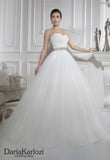 Ivory lace tulle rhinestones wedding dress ball A-line