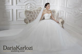 Ivory lace tulle rhinestones wedding dress ball A-line