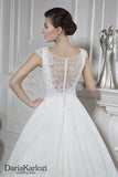 Ivory lace tulle rhinestones wedding dress ball A-line
