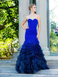Strapless, trumpet-mermaid, ruffle, faille Prom Grown