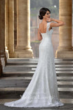 Lace Satin mermaid trumpet ball Gown Wedding Dress