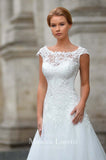 Lace sleeve A-line ball Gown Wedding Dress