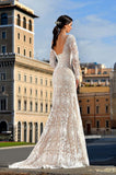 Lace long sleeve A-line ball Gown Wedding Dress
