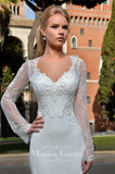 Lace long sleeve mermaid trumpet ball Gown Wedding Dress