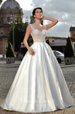 Lace satin A-line ball gown Wedding Dress