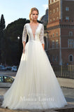 Lace satin A-line ball gown Wedding Dress