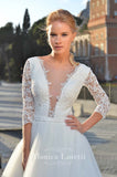 Lace satin A-line ball gown Wedding Dress