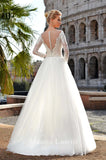 Lace long sleeve a-line ball Gown Wedding Dress