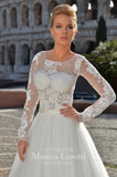 Lace satin tulle A-line ball gown Wedding Dress