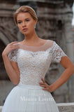 Lace satin tulle A-line ball gown Wedding Dress