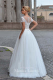 Lace satin tulle A-line ball gown Wedding Dress