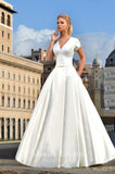 Satin A-line ball Gown Wedding Dress